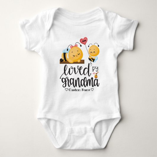 Cute bijen - geliefd bij oma | Grootkind Gift Romper (Voorkant)