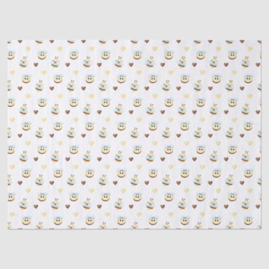 Cute Bijen & Harten Cadeaupapier Tissuepapier (Voorkant)
