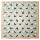Cute bijen Honey Hearts Ceramic Tile Tegeltje (Voorkant)