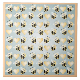 Cute bijen Honey Hearts Ceramic Tile Tegeltje