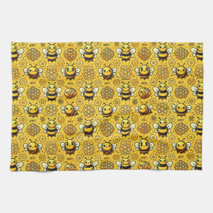 🐝 Cute Bijen Honingraat Keuken Decor 🌼 Theedoek