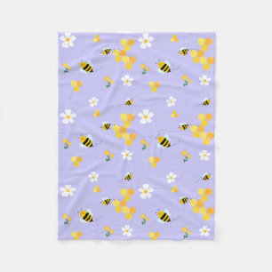 Cute Bijen & Honingraat Tuinpatroon Fleece Deken