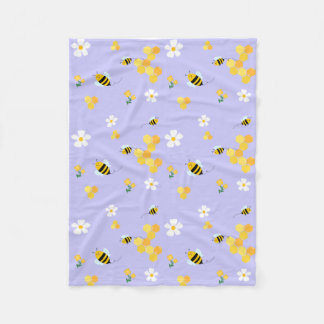 Cute Bijen & Honingraat Tuinpatroon Fleece Deken