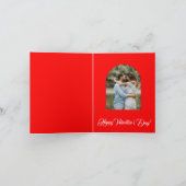 Cute bijen zijn mijn Valentijn Rode Foto Notitiekaartje (Binnen)