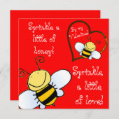 Cute bijen zijn mijn Valentijn Rode kaart (Voorkant / Achterkant)