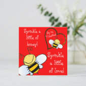 Cute bijen zijn mijn Valentijn Rode kaart (Staand voorkant)