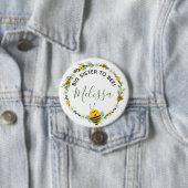Cute bijen zuster to bee Waterverf Daisies Wreate Ronde Button 7,6 Cm (In situ)