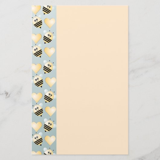 Cute bijes Honey Hearts Stationery Briefpapier (Voorkant)