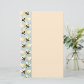 Cute bijes Honey Hearts Stationery Briefpapier (Staand voorkant)