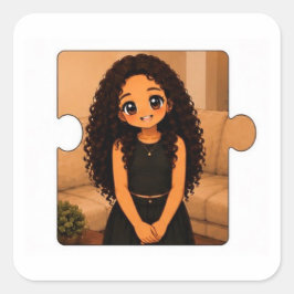 Cute bijpassende familie Kawaii stickerpakket Vierkante Sticker