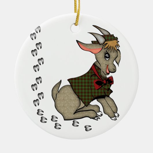 Cute Billy Goat met Bowtie Ornament (Voorkant)