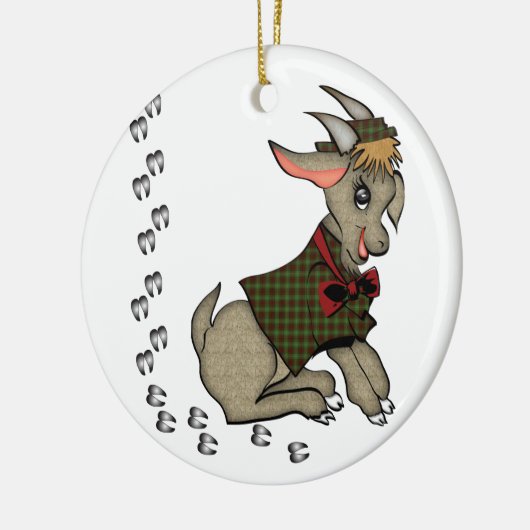 Cute Billy Goat met Bowtie Ornament (Links)