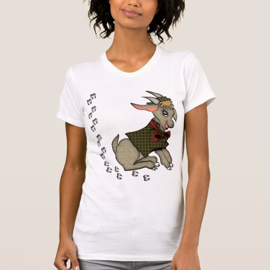 Cute Billy Goat met Bowtie T-shirt (Voorkant)