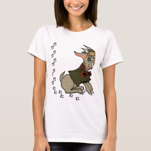 Cute Billy Goat met Bowtie T-shirt (Voorkant)