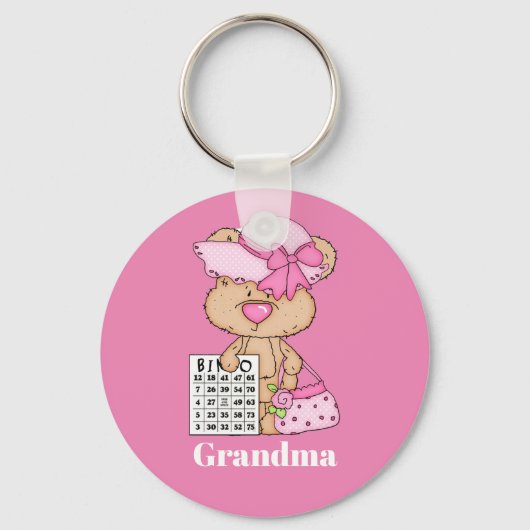 Cute Bingo beer voegt naam toe Sleutelhanger (Voorkant)