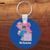 Cute Bingo mouse add name Sleutelhanger (Voorkant)