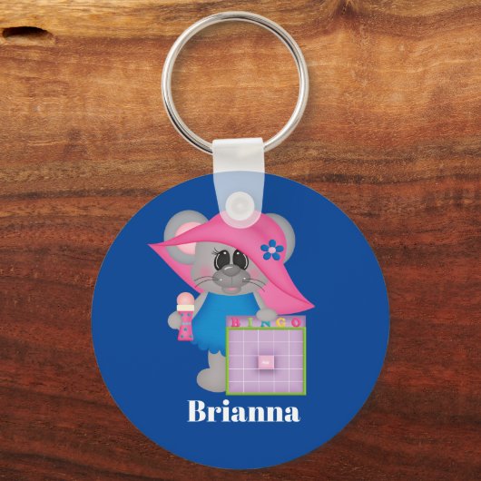 Cute Bingo mouse add name Sleutelhanger (Voorkant)
