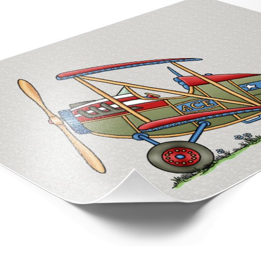 Cute Biplane Foto Afdruk (Hoek)