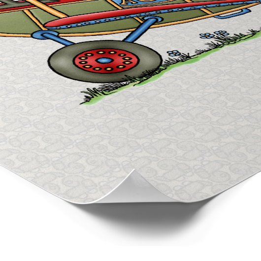 Cute Biplane Poster (Hoek)