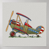 Cute Biplane Poster (Voorkant)