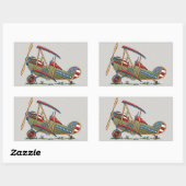 Cute Biplane Rechthoekige Sticker (Vel)