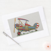 Cute Biplane Rechthoekige Sticker (Envelop)