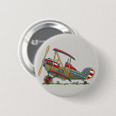 Cute Biplane Ronde Button 5,7 Cm (Voorkant /achterkant)