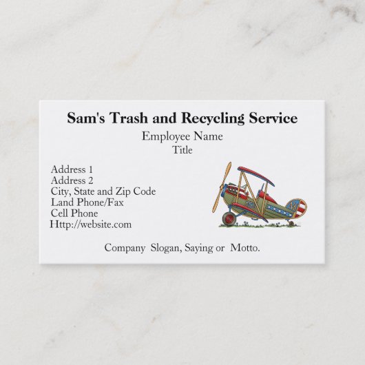 Cute Biplane Visitekaartje (Voorkant)