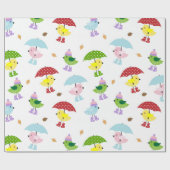 Cute Bird Baby shower Geslacht Neutraal Cadeaupapier (Vlak)