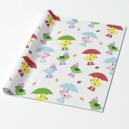 Cute Bird Baby shower Geslacht Neutraal Cadeaupapier