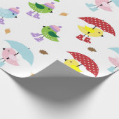 Cute Bird Baby shower Geslacht Neutraal Cadeaupapier (Hoek)