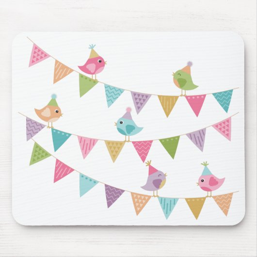 Cute Bird Bunting Muismat (Voorkant)
