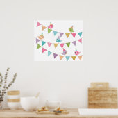 Cute Bird Bunting Poster (Keuken)