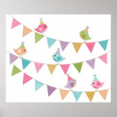Cute Bird Bunting Poster (Voorkant)