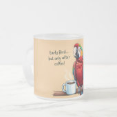 Cute Bird Coffee Mug for Early Birds  Matglas Koffiemok (Voorkant links)