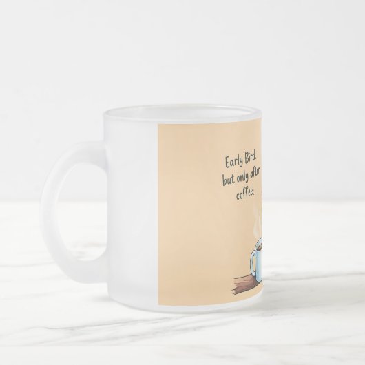 Cute Bird Coffee Mug for Early Birds  Matglas Koffiemok (Links)