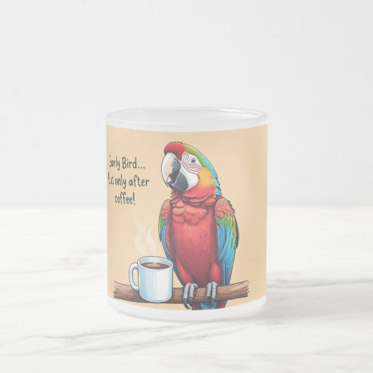 Cute Bird Coffee Mug for Early Birds  Matglas Koffiemok (Center)