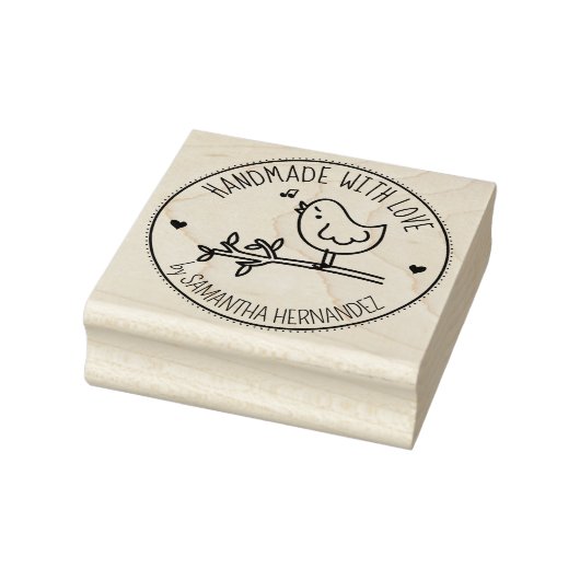 Cute Bird Custom Handmade with love, Rubberstempel (Stempel)