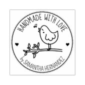 Cute Bird Custom Handmade with love, Rubberstempel (Afrduk)