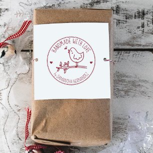 Cute Bird Custom Handmade with love, Rubberstempel