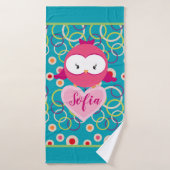 Cute Bird, Custom Kind Bath Towel Personalized Badhanddoek (Badhanddoek)
