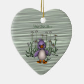 Cute Bird Daisy Flowers  Ornament (Rechts)
