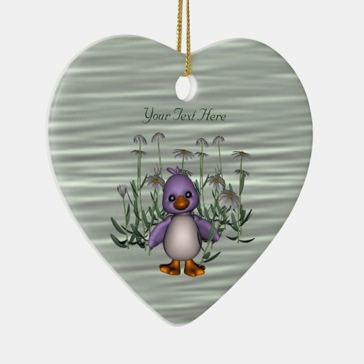 Cute Bird Daisy Flowers  Ornament (Rechts)