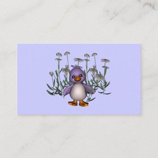 Cute Bird Daisy Flowers Visitekaartje (Achterkant)