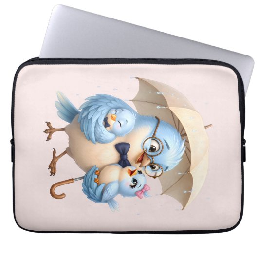 Cute Bird Electronics Bag Cadeau Laptop Sleeve (Voorkant)