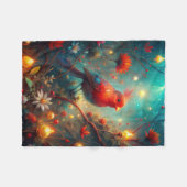 Cute Bird Fleece Deken (Voorkant (Horizontaal))