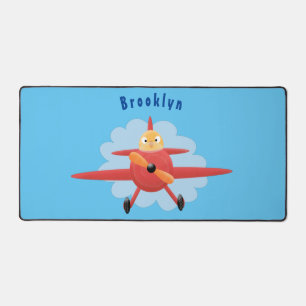 Cute bird flying red airplane cartoon illustratie bureaumat