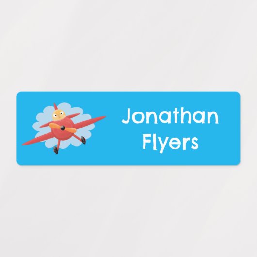 Cute bird flying red airplane cartoon illustratie labels (Design 2)