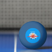 Cute bird flying red airplane cartoon illustratie pingpongbal (Net)