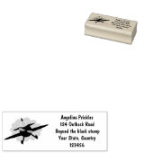 Cute bird flying red airplane cartoon illustratie rubberstempel (Gestempeld)